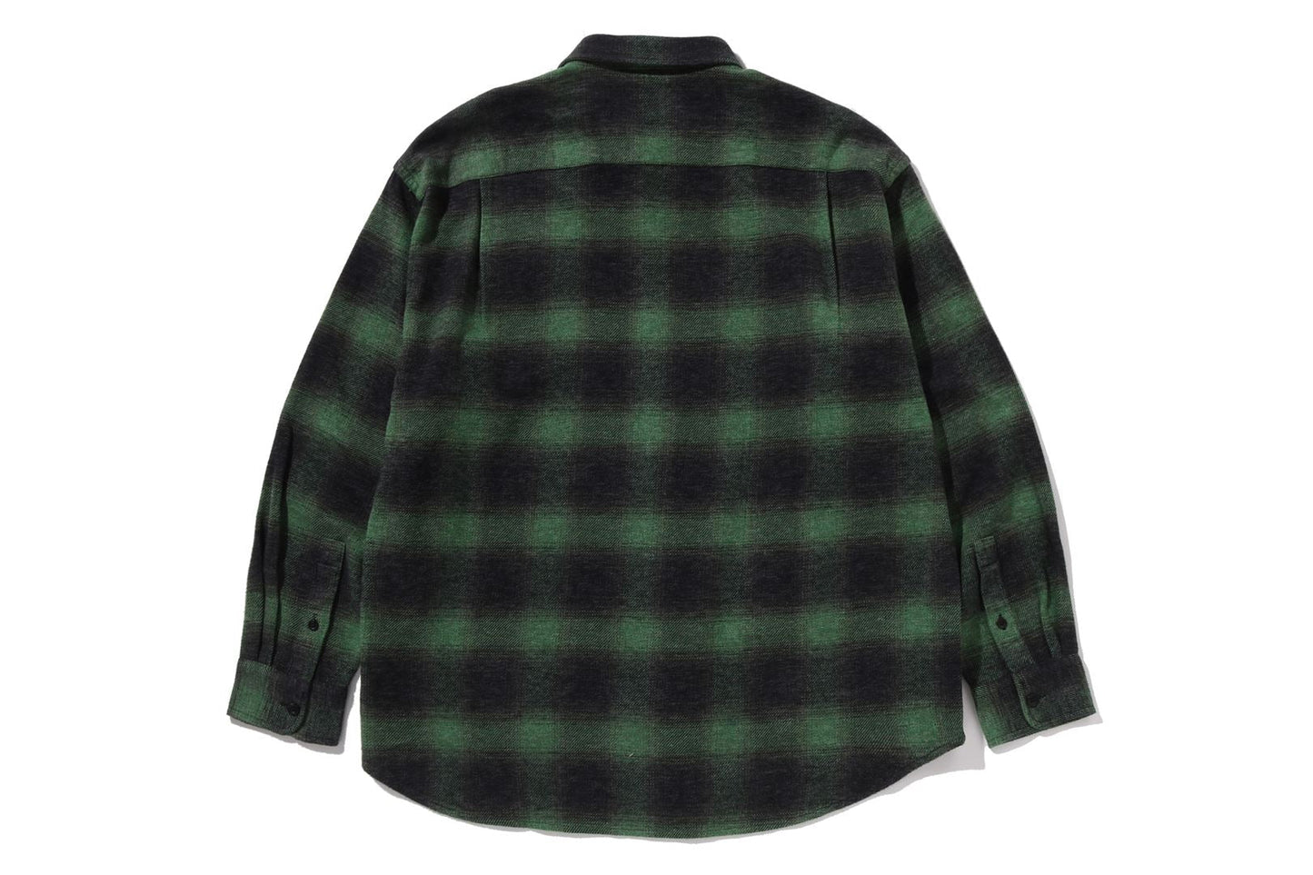 BAPE A BATHING APE LOGO OMBRE CHECK FLANNEL LS SHIRT