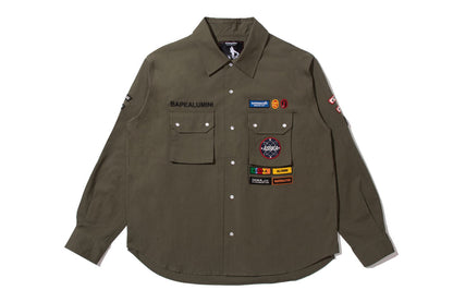 BAPE 【 BAPE BY KAZUKI KURAISHI 】MULTI PATCH MILITARY LS SHIRT