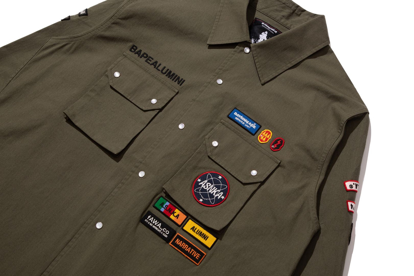 BAPE 【 BAPE BY KAZUKI KURAISHI 】MULTI PATCH MILITARY LS SHIRT