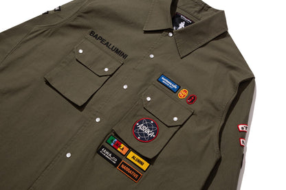 BAPE 【 BAPE BY KAZUKI KURAISHI 】MULTI PATCH MILITARY LS SHIRT