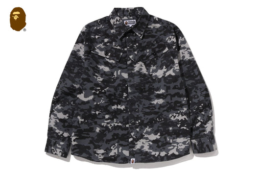 BAPE MULTI PIXEL CAMO MILITARY SHIRT
