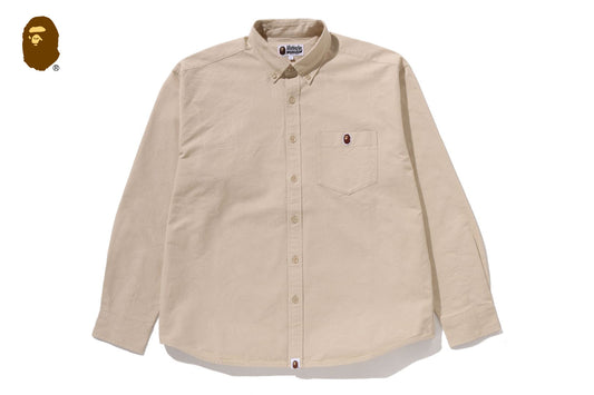 BAPE ONE POINT LINE CAMO JACQUARD OXFORD LS SHIRT