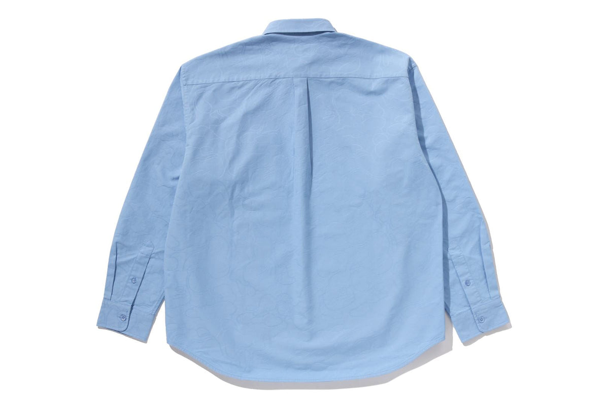 BAPE ONE POINT LINE CAMO JACQUARD OXFORD 長袖襯衫