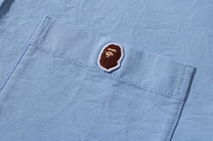 BAPE ONE POINT LINE CAMO JACQUARD OXFORD LS SHIRT