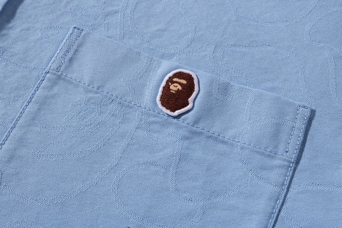 BAPE ONE POINT LINE CAMO JACQUARD OXFORD 長袖襯衫