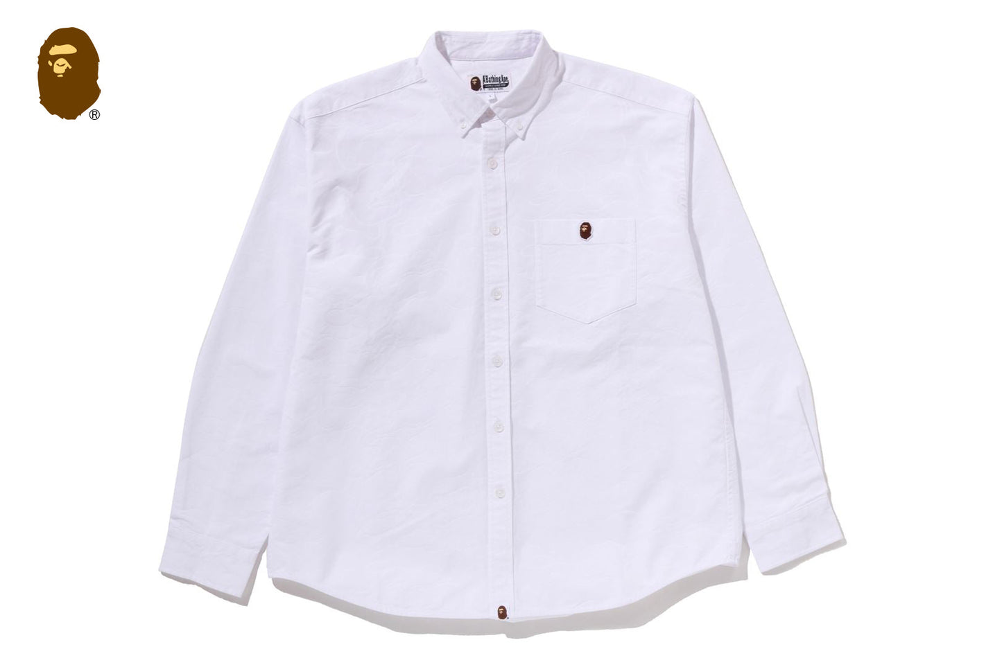 BAPE ONE POINT LINE CAMO JACQUARD OXFORD LS SHIRT