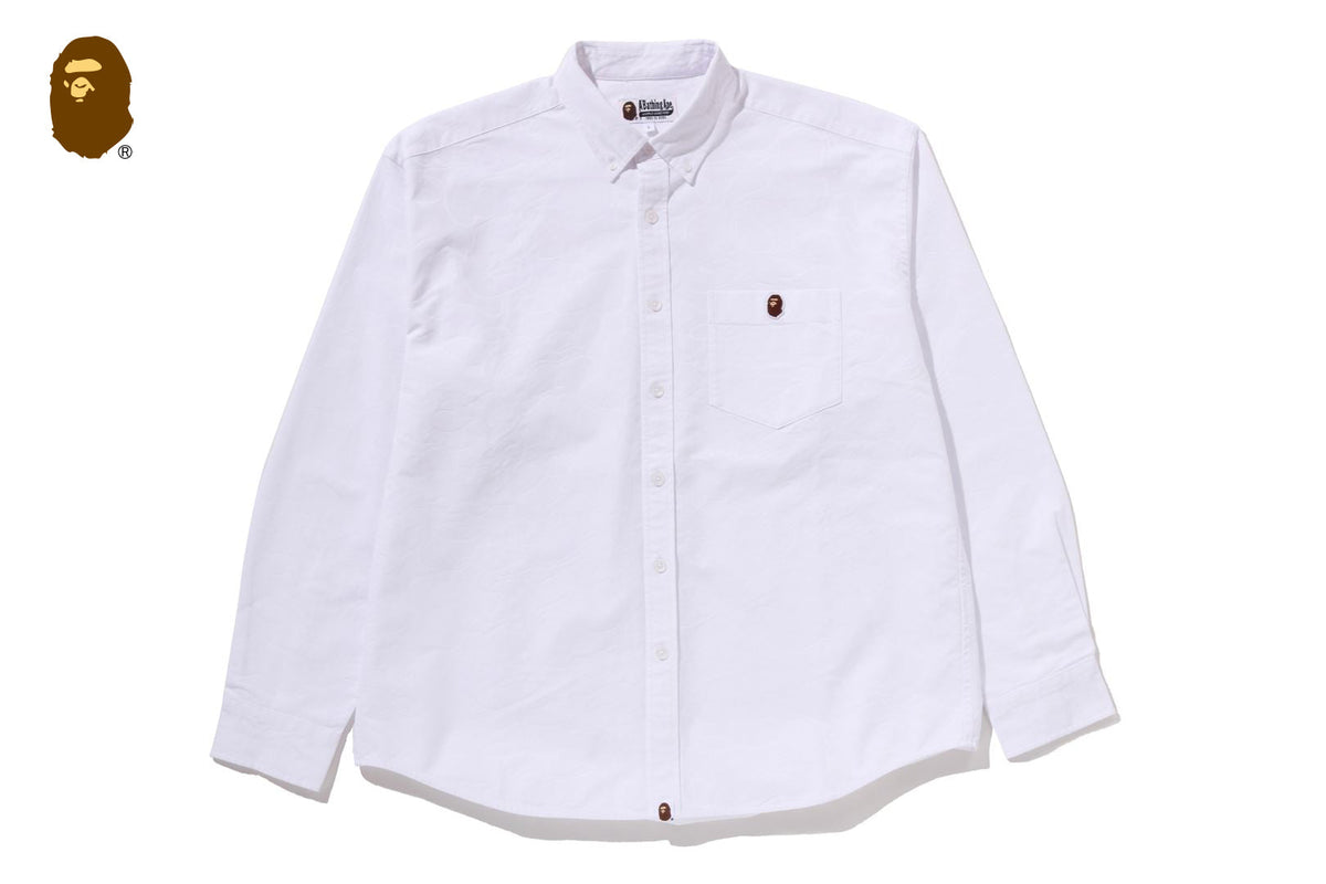 BAPE ONE POINT LINE CAMO JACQUARD OXFORD 長袖襯衫