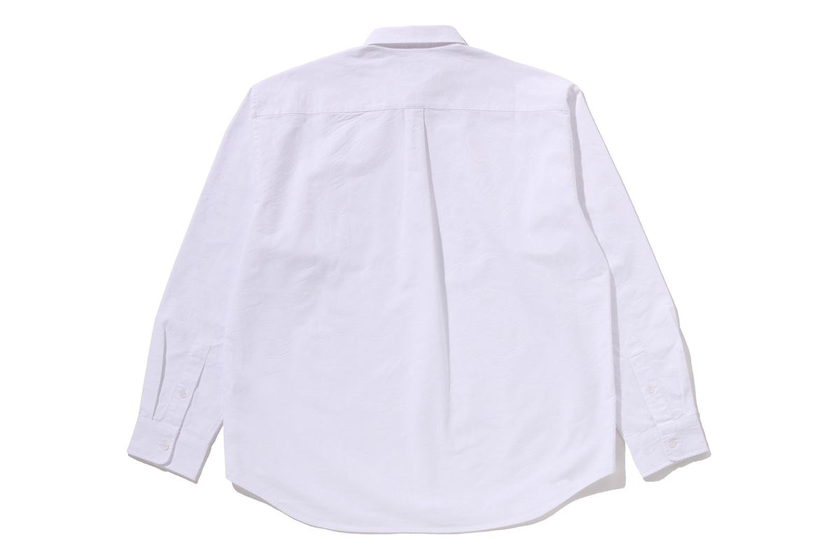 BAPE ONE POINT LINE CAMO JACQUARD OXFORD 長袖襯衫