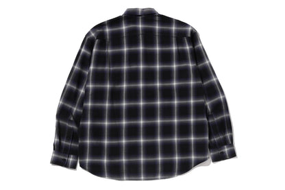 BAPE ONE POINT OMBRE CHECK LIGHT FLANNEL LS SHIRT