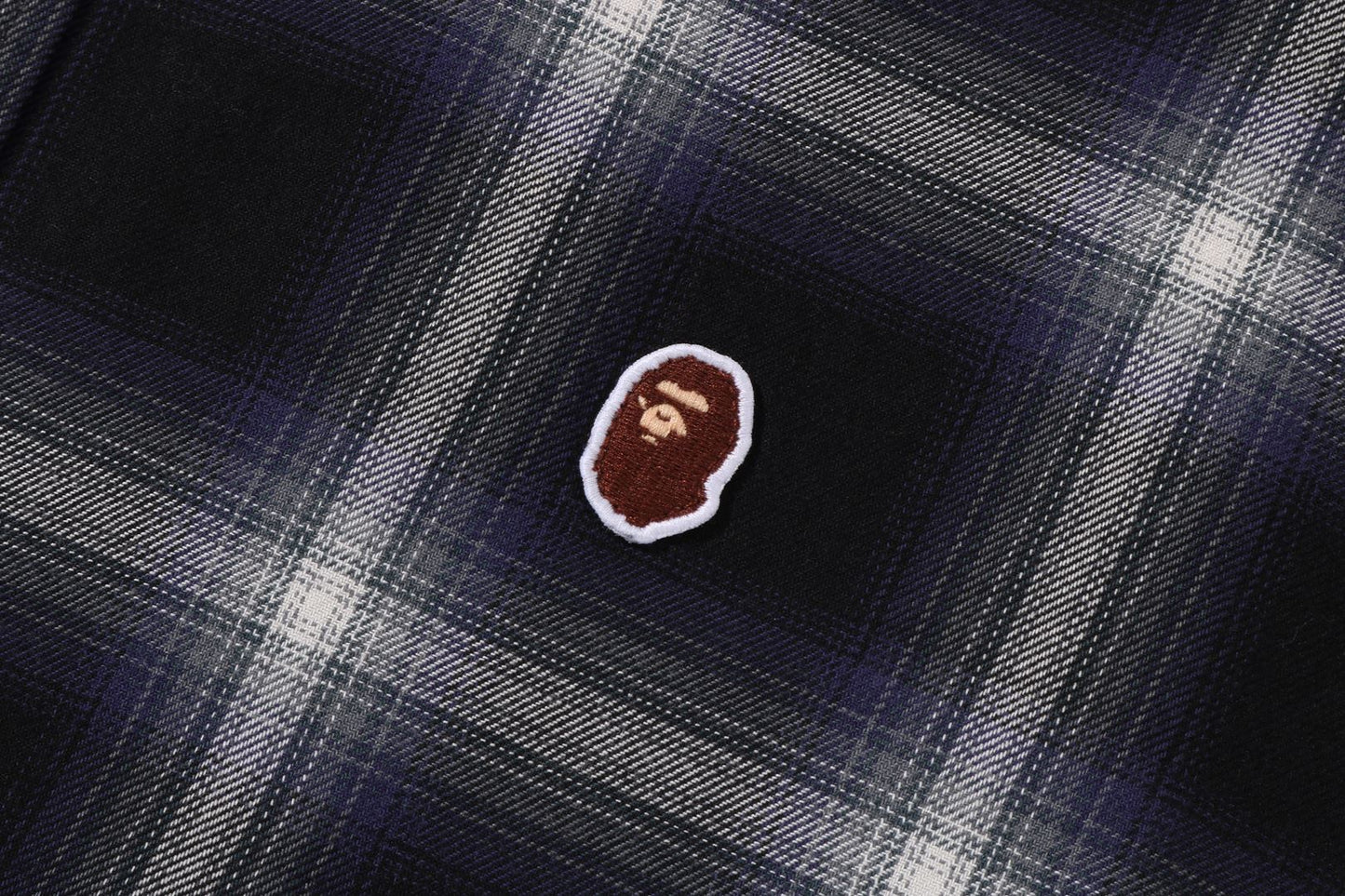 BAPE ONE POINT OMBRE CHECK LIGHT FLANNEL LS SHIRT