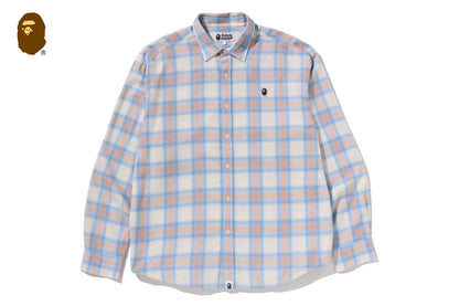 BAPE ONE POINT OMBRE CHECK LIGHT FLANNEL LS SHIRT