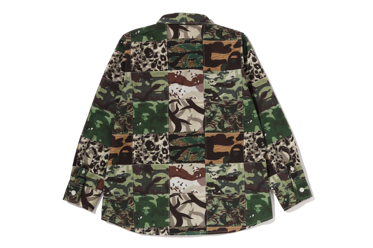 BAPE APE HEAD ONE POINT CAMO PATCHWORK SHIRT