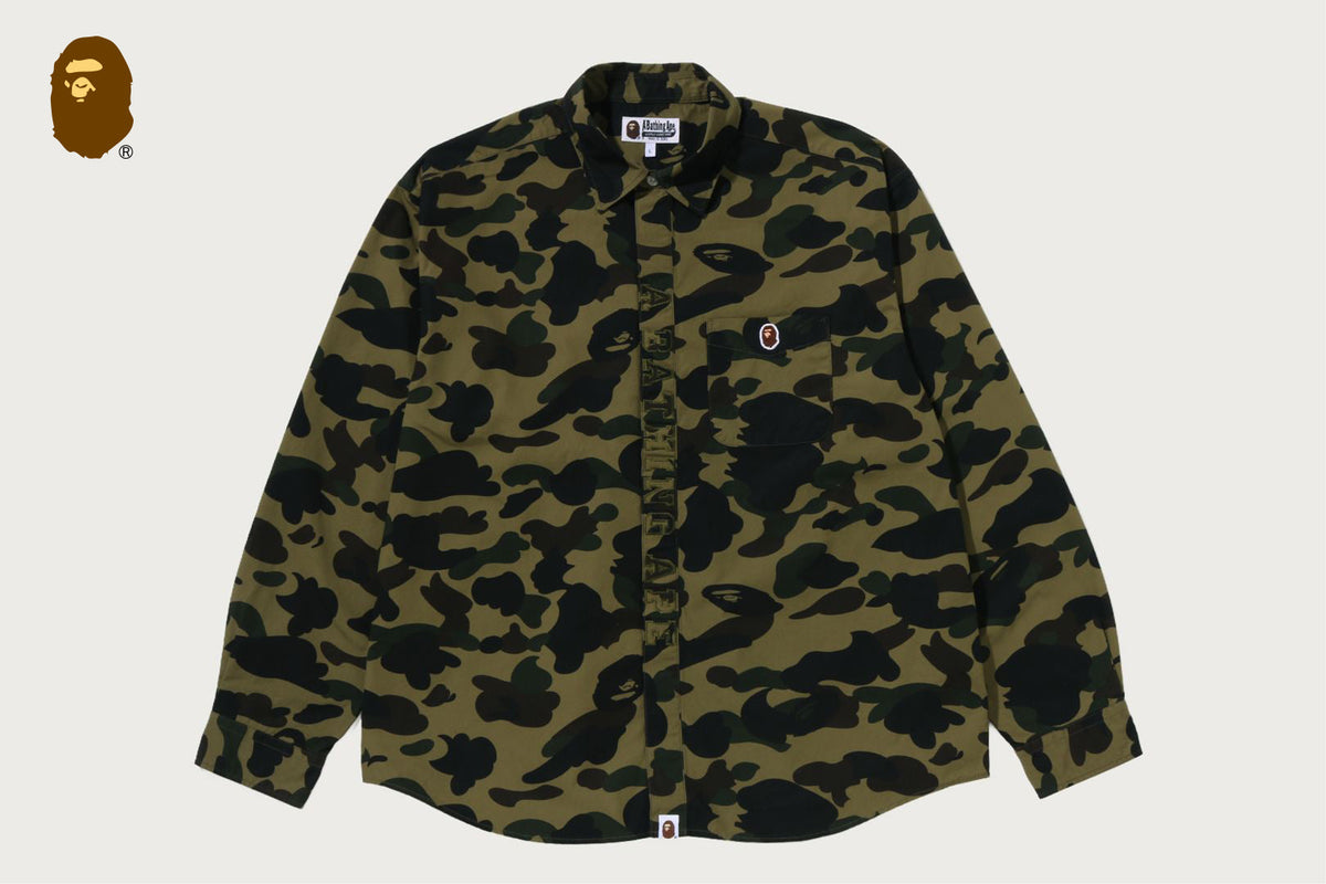 BAPE 1ST CAMO ONE POINT RELAXED FIT LS SHIRT