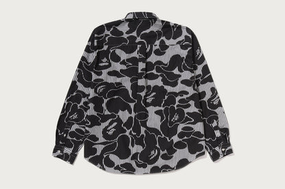 BAPE SOLID CAMO ONE POINT RELAXED FIT LS SHIRTS