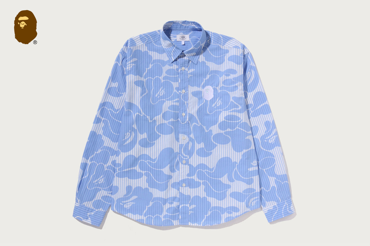 BAPE SOLID CAMO ONE POINT RELAXED FIT LS SHIRTS
