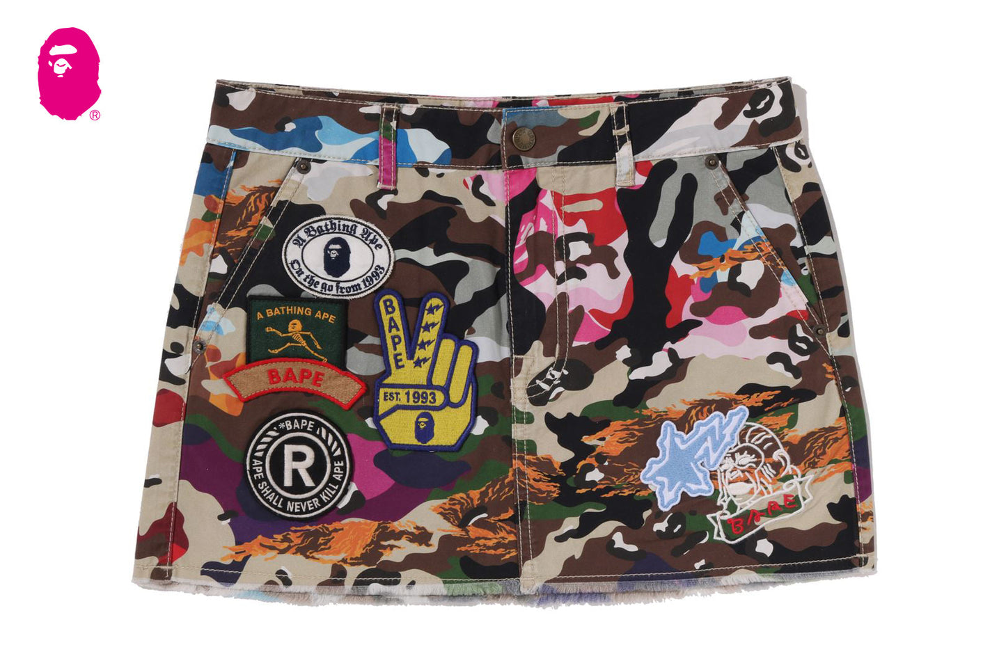 BAPE HYBRID CAMO 多標誌裙