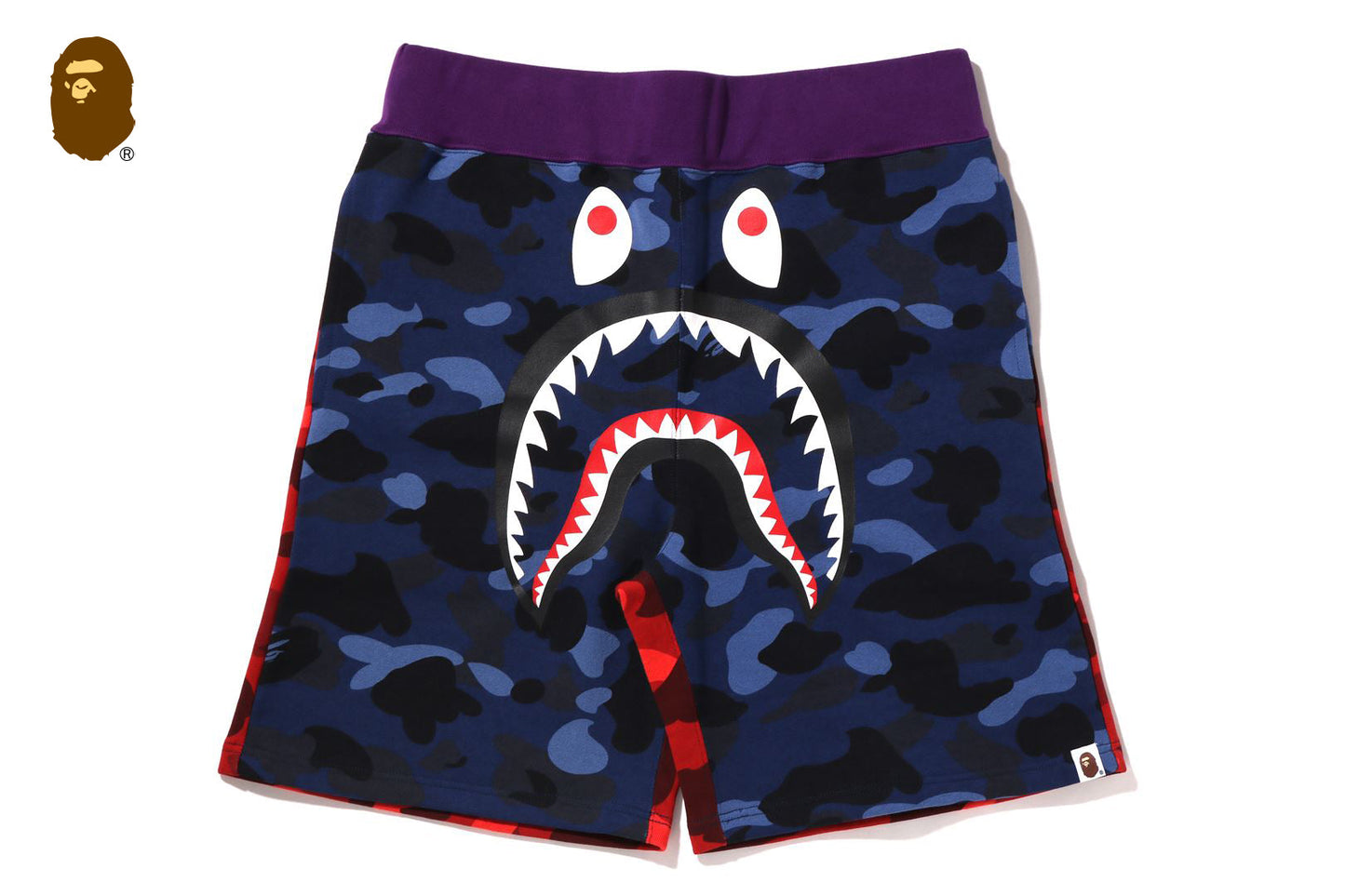 BAPE 瘋狂迷彩鯊魚運動短褲