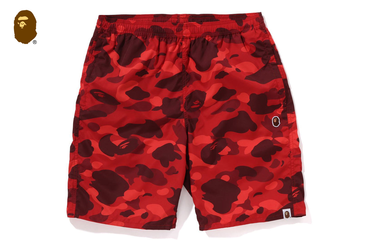 BAPE COLOR CAMO APE HEAD ONE POINT BEACH SHORTS