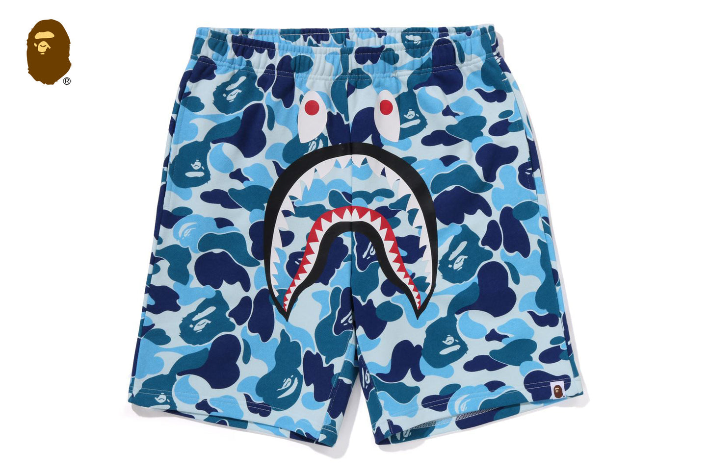 BAPE ABC CAMO SHARK SWEAT SHORTS