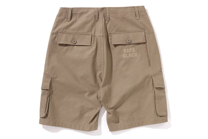 BAPE 黑色交叉縫製軍短褲