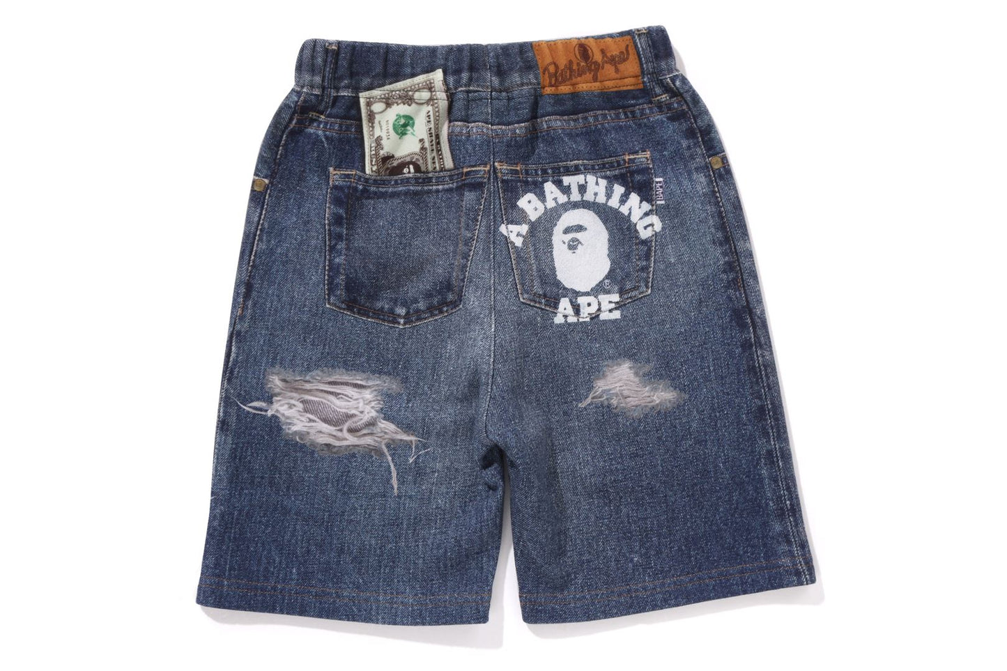 BAPE DENIM PRINT SWEAT SHORTS