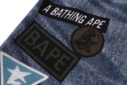 BAPE DENIM PRINT SWEAT SHORTS