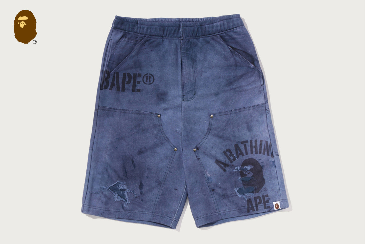 BAPE FAKE PRINT RELAXED FIT SWEAT SHORTS