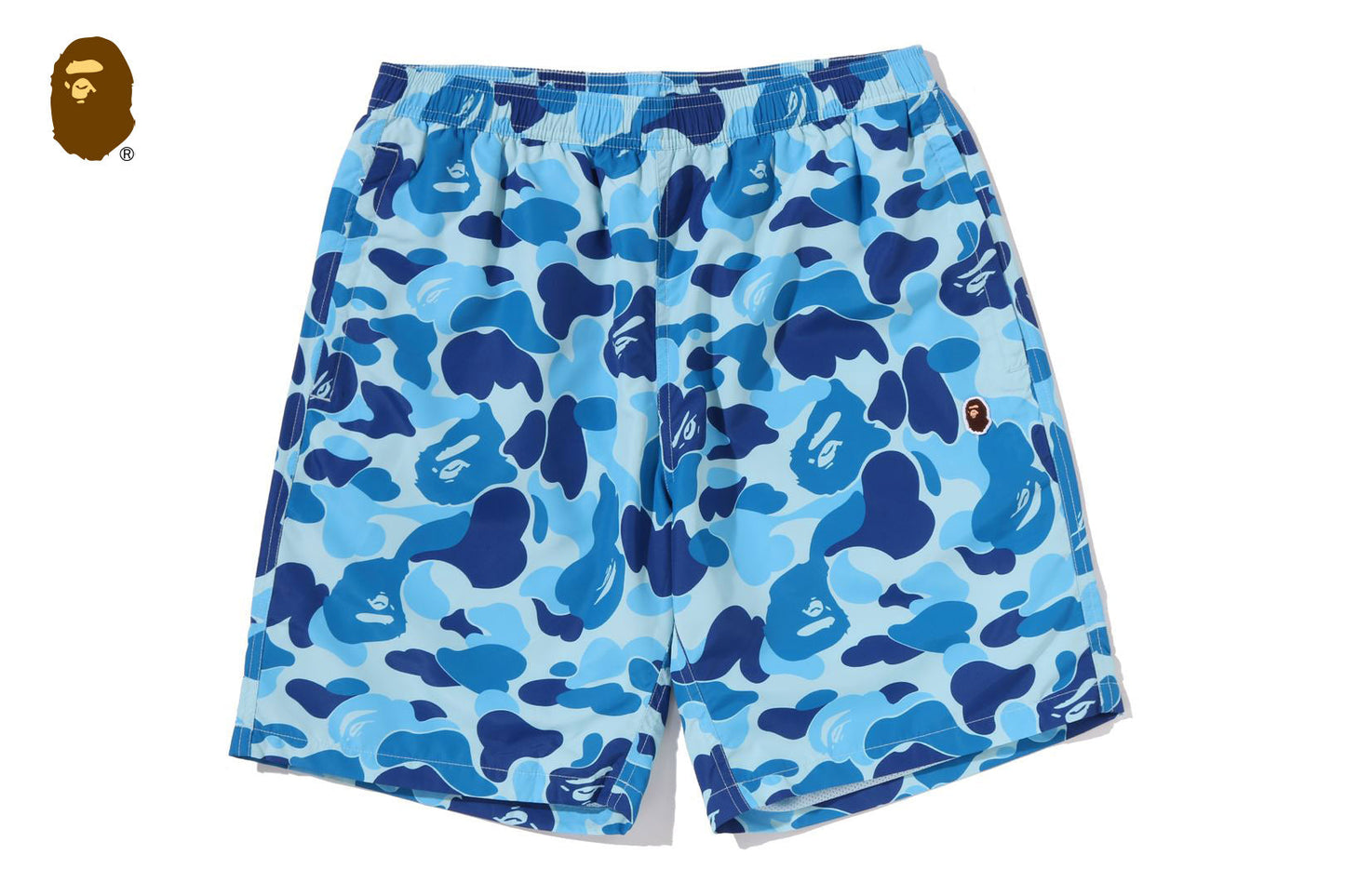 BAPE ABC CAMO APE HEAD ONE POINT BEACH SHORTS
