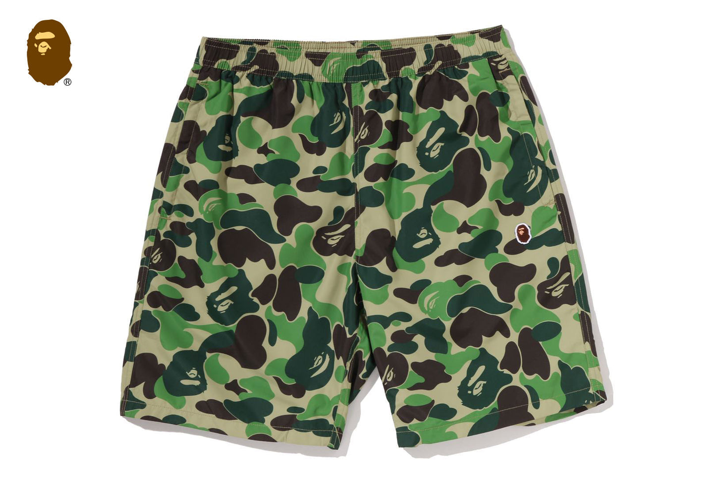BAPE ABC CAMO APE HEAD ONE POINT BEACH SHORTS