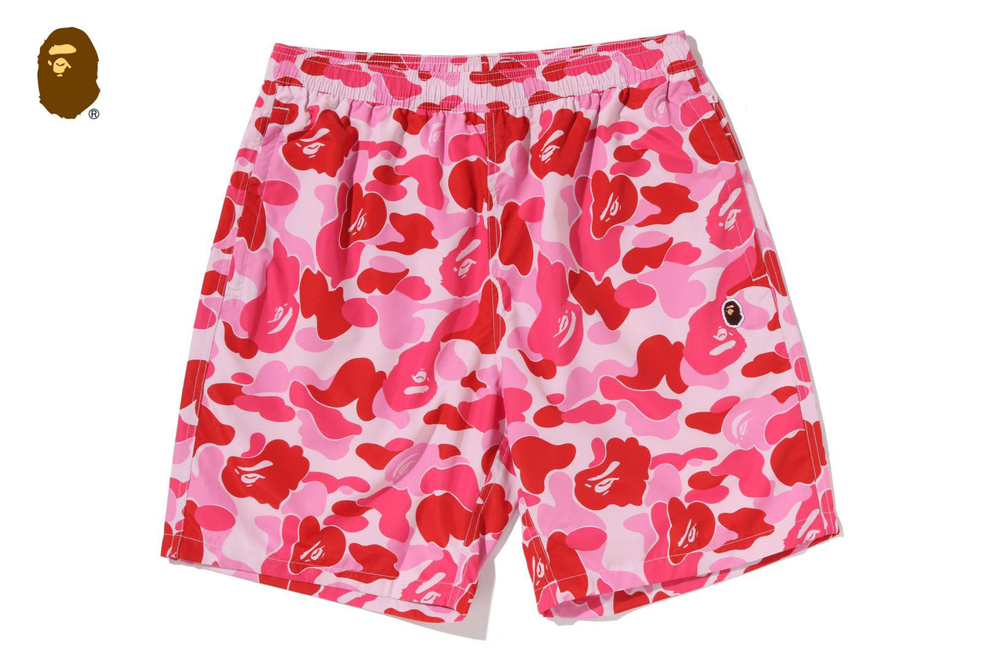 BAPE ABC CAMO APE HEAD ONE POINT BEACH SHORTS