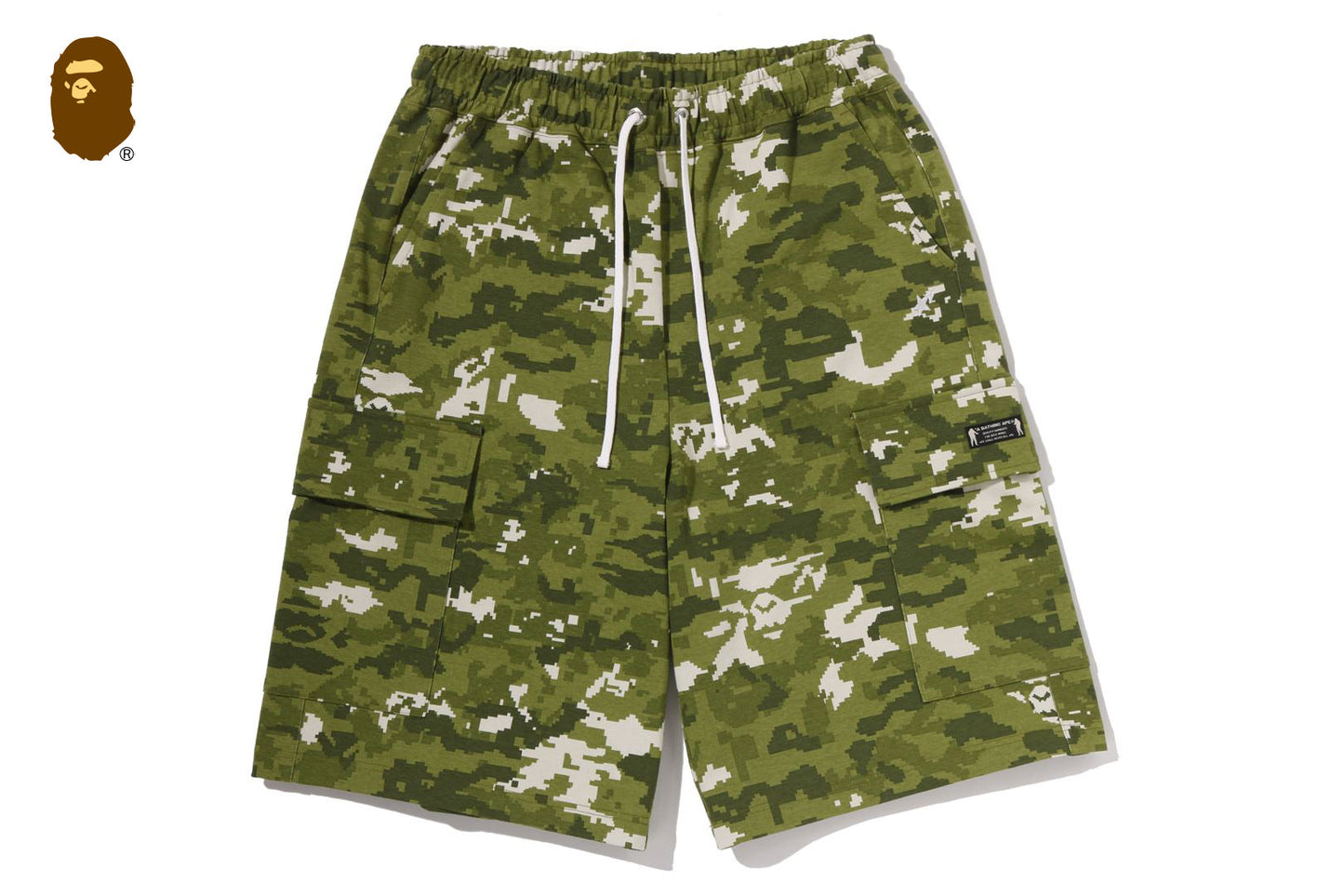 BAPE MULTI PIXEL CAMO BAPE STA LOGO 寬鬆版迷彩短褲