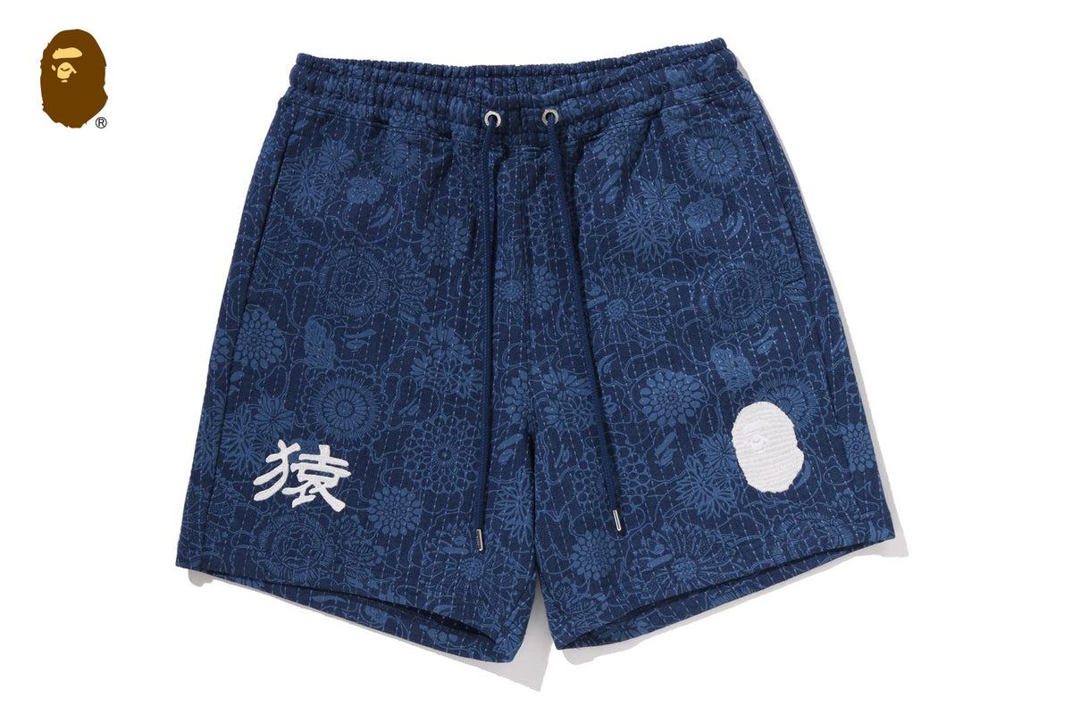 BAPE JAPANESE INDIGO ART CAMO 寬鬆版短褲