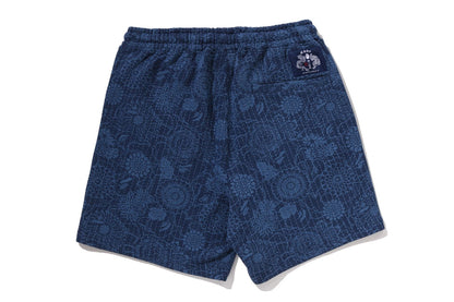 BAPE JAPANESE INDIGO ART CAMO 寬鬆版短褲