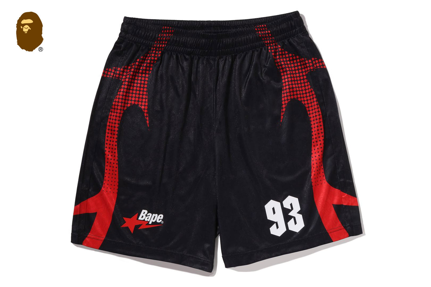 BAPE APE FLAME MONOGRAM JACQUARD 寬鬆版足球短褲