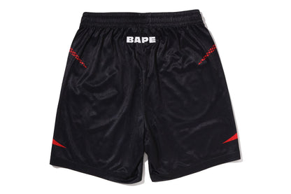 BAPE APE FLAME MONOGRAM JACQUARD 寬鬆版足球短褲