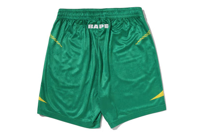 BAPE APE FLAME MONOGRAM JACQUARD 寬鬆版足球短褲