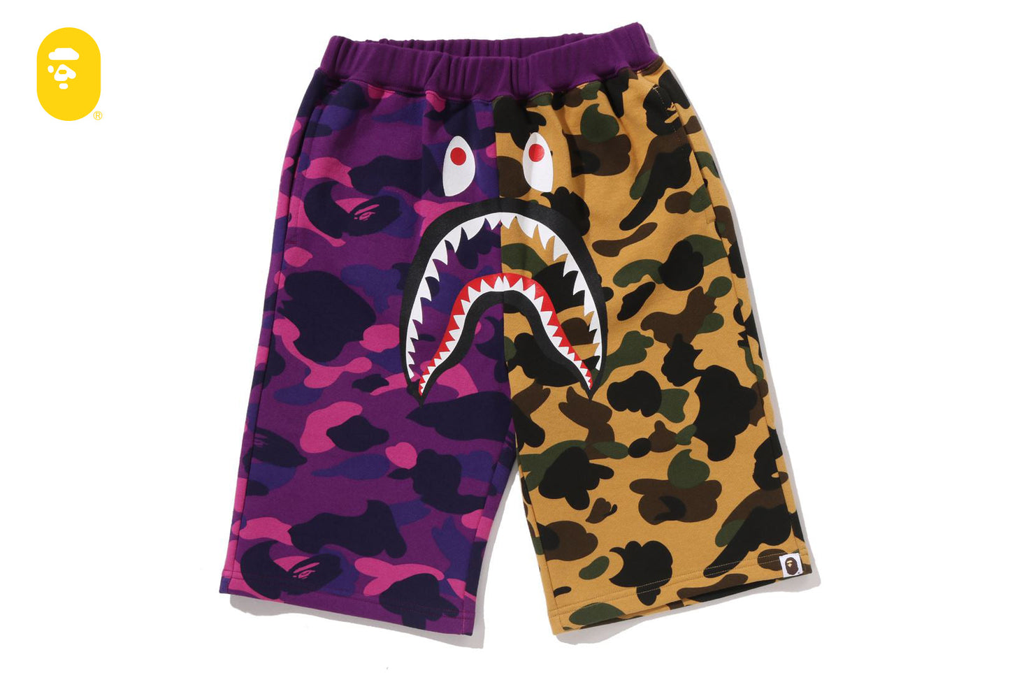 BAPE SPLIT CAMO SHARK 短版運動褲