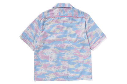 BAPE 棕櫚樹迷彩開襟襯衫