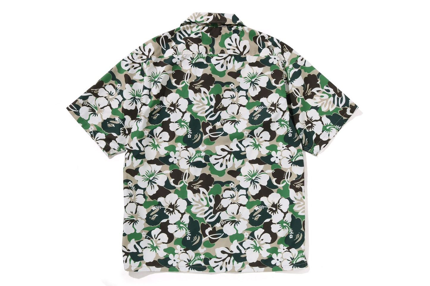 BAPE ABC RESORT CAMO OPEN COLLAR SS SHIRT