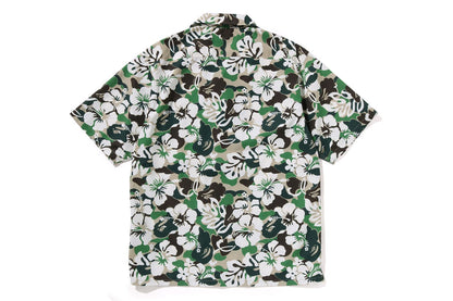 BAPE ABC RESORT CAMO OPEN COLLAR SS SHIRT