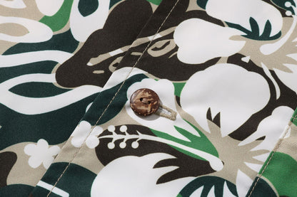 BAPE ABC RESORT CAMO OPEN COLLAR SS SHIRT