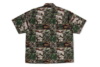 BAPE APE HEAD ONE POINT CAMO PATCHWORK 短袖襯衫