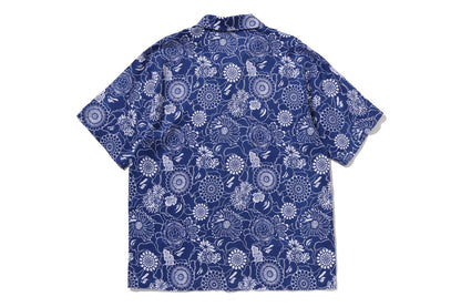 BAPE 日本靛藍藝術迷彩開襟短袖襯衫