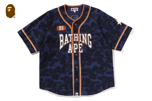 BAPE SOLID CAMO MULTI LOGO BASEBALL SS SHIRT