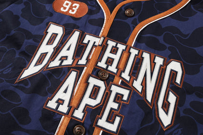 BAPE SOLID CAMO MULTI LOGO BASEBALL SS SHIRT