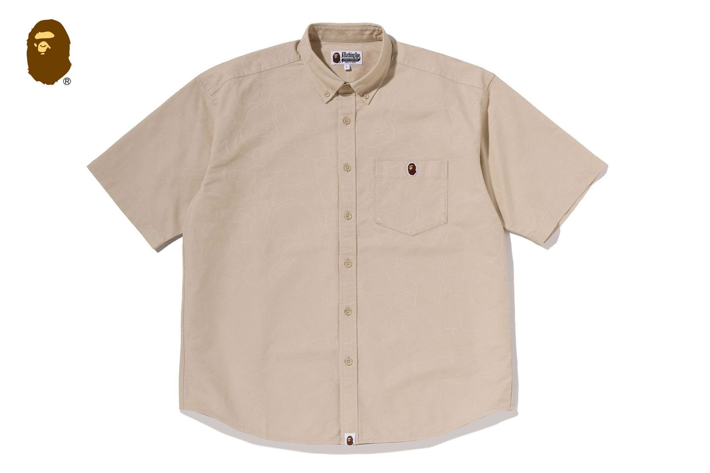 BAPE ONE POINT LINE CAMO JACQUARD OXFORD 短袖襯衫