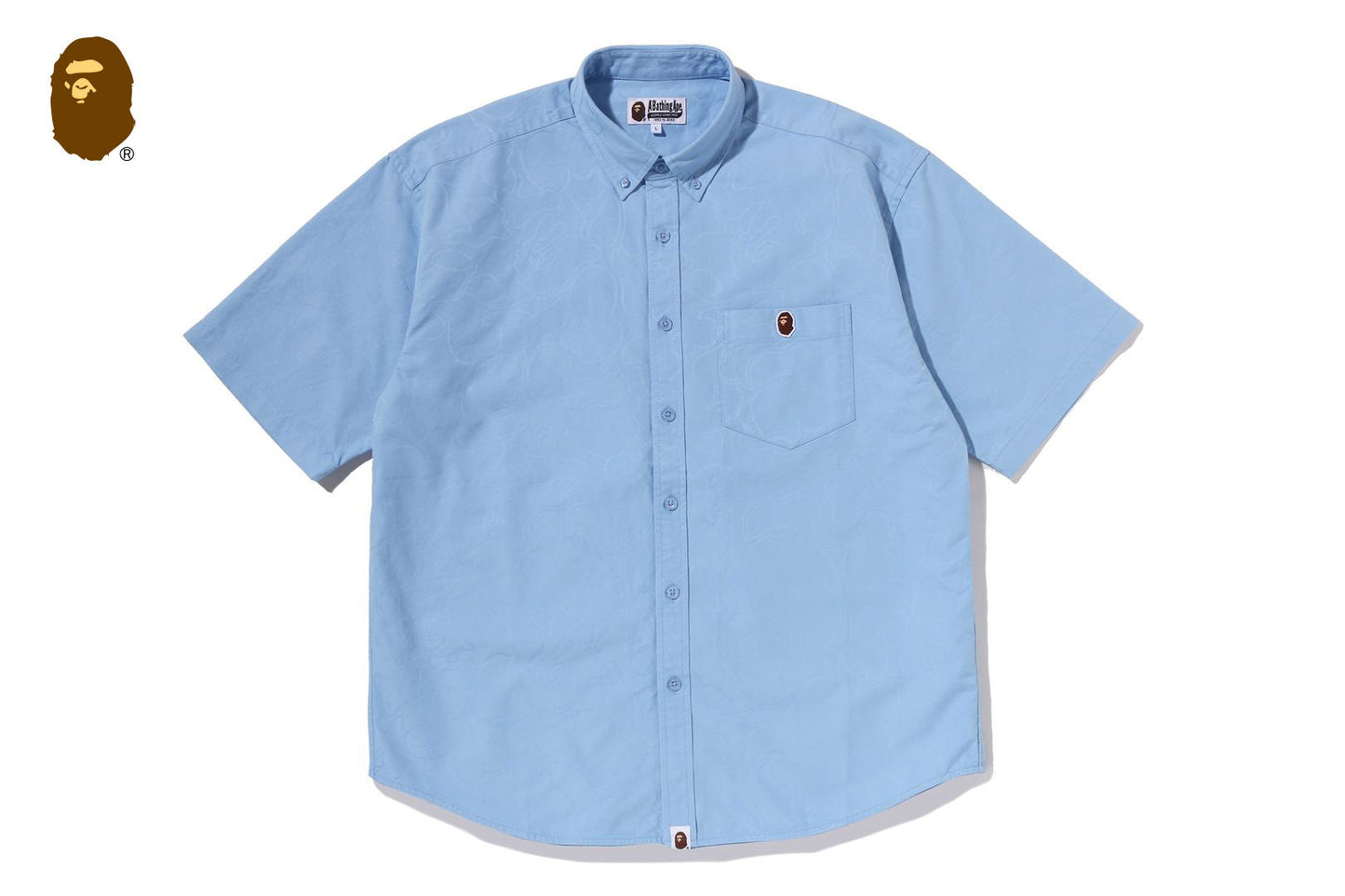 BAPE ONE POINT LINE CAMO JACQUARD OXFORD 短袖襯衫