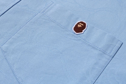 BAPE ONE POINT LINE CAMO JACQUARD OXFORD 短袖襯衫