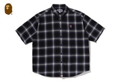BAPE ONE POINT OMBRE CHECK LIGHT FLANNEL SS SHIRT