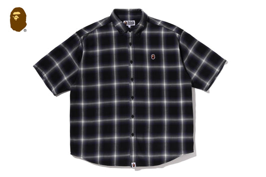 BAPE ONE POINT OMBRE CHECK LIGHT FLANNEL SS SHIRT